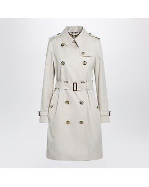 Burberry Kensington Mid-Length Tropical Gabardine Trench Coat - Natural