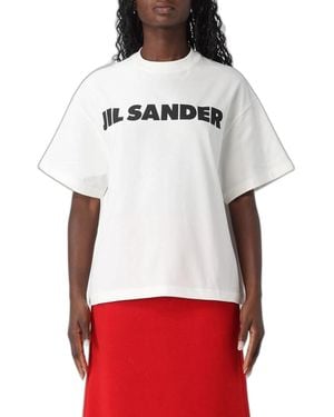 Jil Sander Logo Cotton T-Shirt - Red