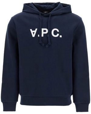 A.P.C. Standard Grand Vpc Cotton Hoodie - Blue