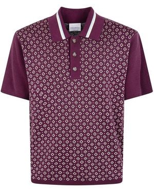 Drole de Monsieur "Jacquard Cravate" Polo Shirt - Purple