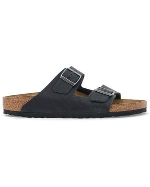Birkenstock Leather Arizona Slippers - Black