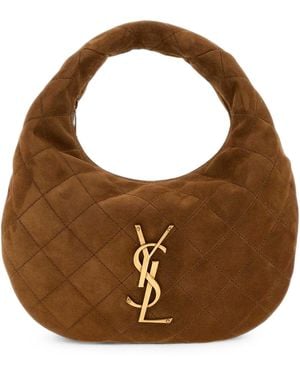 Saint Laurent Suede Icarino Shoulder Bag - Brown