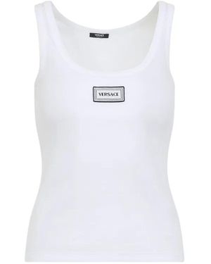 Versace Tank Top With Logo - White