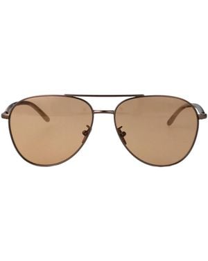 Giorgio Armani Matte Steel Sunglasses - Brown