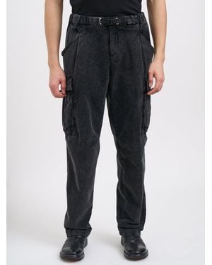 White Sand Stretch Cotton Pants - Black