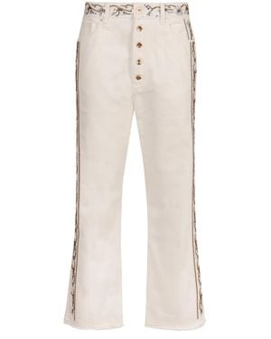 Rabanne Cropped Flared Jeans - White