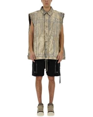 Rick Owens Cotton Sleevless Jackett - Natural