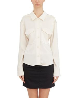 Courreges 2 Pocket Satin Shirt - White