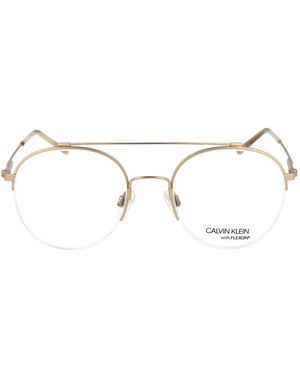 Calvin Klein Satin Light Metal Optical Glasses - Metallic