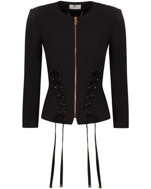 Elisabetta Franchi Full Zip Jacket - Black