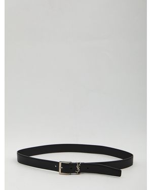 Saint Laurent Leather Belt - White