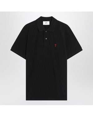 Ami Paris Ami De Coeur Polo Shirt - Black