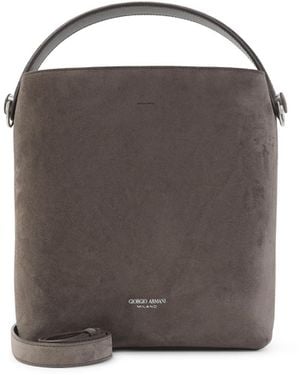 Giorgio Armani Marsh Suede Shoulder Bag - Brown