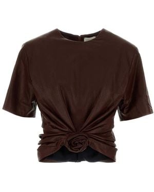 Magda Butrym Pf26 Leather 15 Blouse - Brown