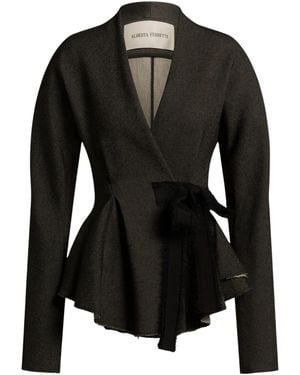 Alberta Ferretti Fitted Jacket With Bow - Black