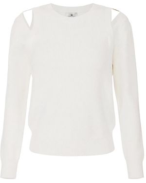 Elisabetta Franchi Cut-Out Knit Jumper - White