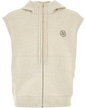 Fendi Melange Crema Stretch Sweatshirt - White