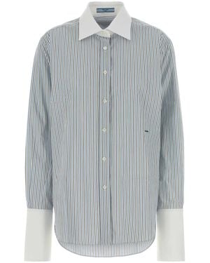 Prada Embroidered Poplin Shirt - Grey