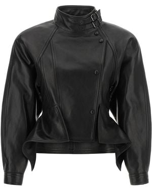 Balmain 'Iconica' Leather Jacket - Black