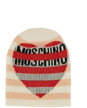 Moschino Wool Cap With Logo - Red
