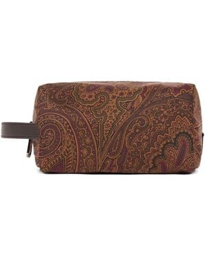 Etro Small Arnica Paisley-Print Wash Bag - Brown