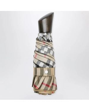 Burberry Foldable Check Umbrella - Metallic