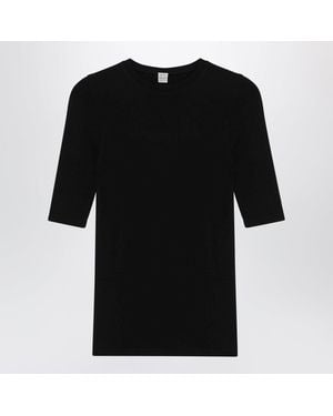 TOTEME Compact Jersey Top - Black