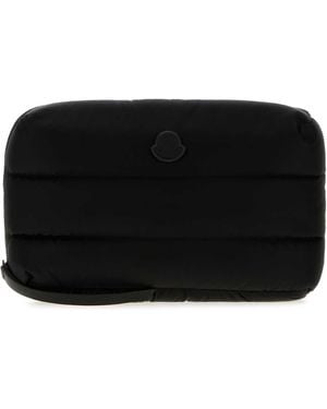 Moncler Moncleer Mini Canvas Beauty Case 25Cm X 17Cm X 11Cm For - Black
