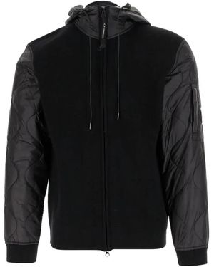 C.P. Company J-Rombe Quilted-Panel Hooded Jacket - Black
