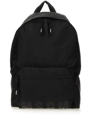 MSGM Backpack With Logo - Black