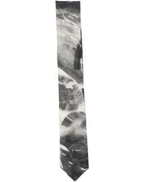 Alysi Printed Silk Tie - White