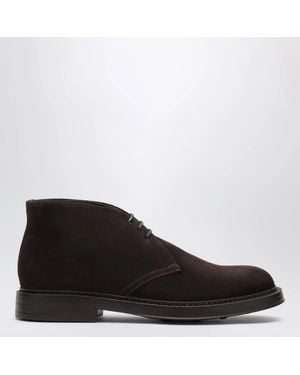 Doucal's Dark Suede Ankle Boots - Black