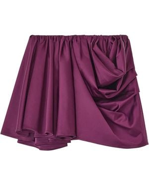 Ganni Miniskirt With Drape - Purple