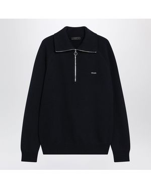 Prada Wool And Cashmere Polo Shirt - Blue