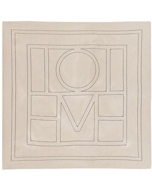 TOTEME Silk Scarf With Embroidery - Natural