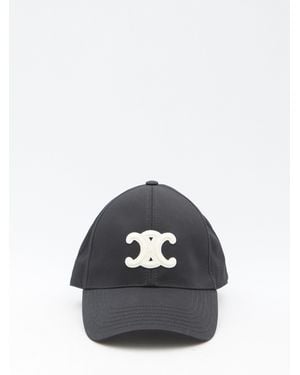Celine Triomphe Cotton Baseball Hat - Blue