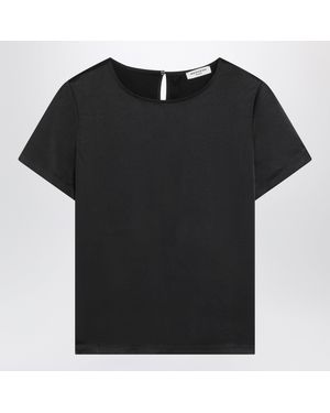 Weekend by Maxmara Satin Crew Neck Tshirt - Black