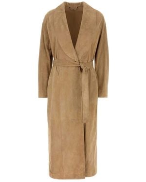 Fendi Camel Suede Coat - Natural
