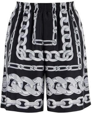 Versace Silk Bermuda Shorts - Black