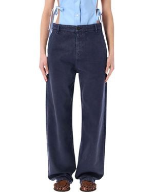 Miu Miu Gabardine Straight Trousers - Blue