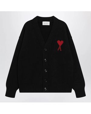 Ami Paris Ami De Coeur Cardigan - Black