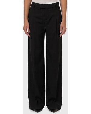 FEDERICA TOSI Wide-Leg Frescolana Trousers - Black