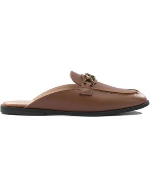 Pinko Leather Loafers - Brown