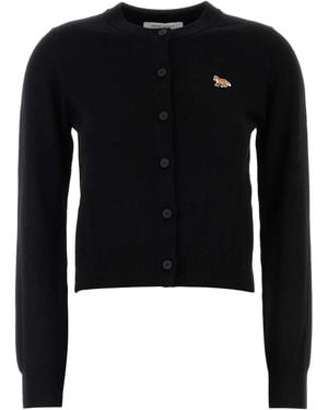 Maison Kitsuné Wool Cardigan - Black
