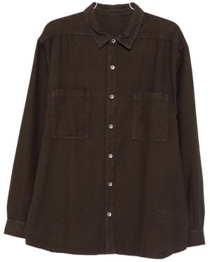 Rick Owens Utility-Driven Cotton Shirt With Chest Pockets - Brown