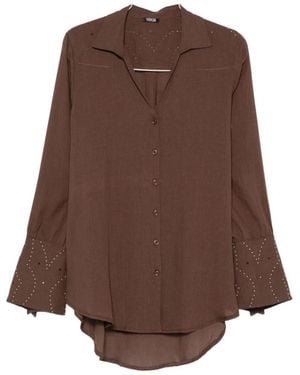 VENUJA Oversized Beach Shirt - Brown