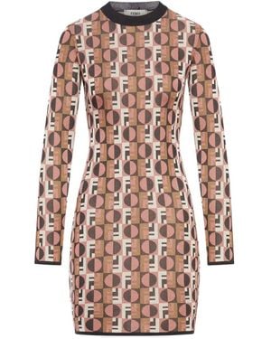 Fendi Viscose Jacquard Dress - Pink