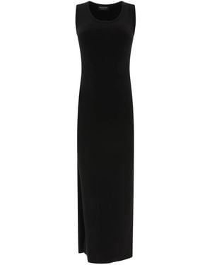 Balenciaga Ribbed Jersey Sleeveless Dress - Black