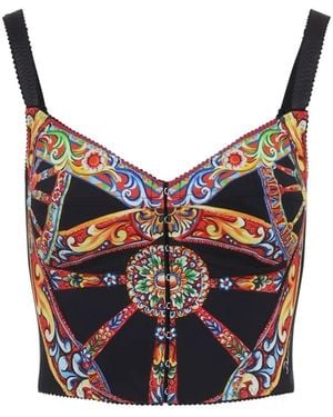 Dolce & Gabbana Dolce & Gabbana Carretto Charmeuse Carretto Top - Black
