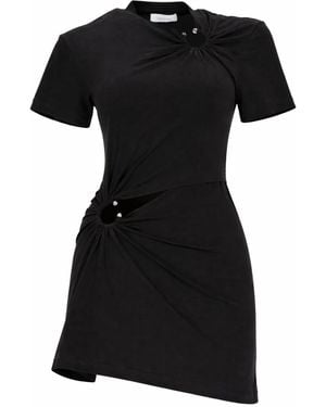 Rabanne Mini Abito Con Dettagli Piercing - Black